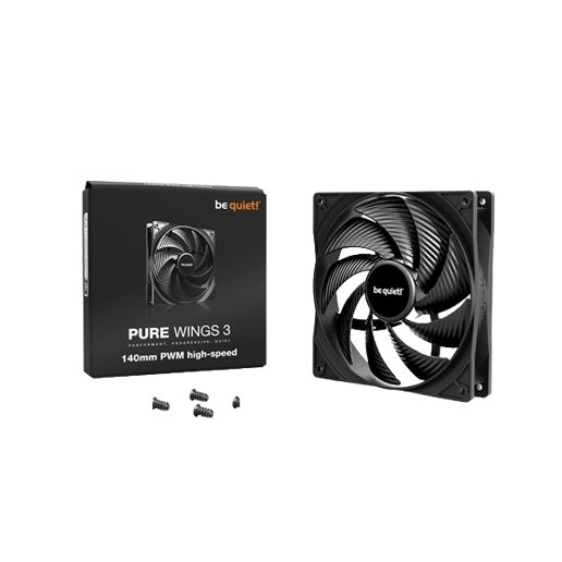 Be Quiet Pure Wings 3 PWM High Speed 140mm Chassis Fan in Black